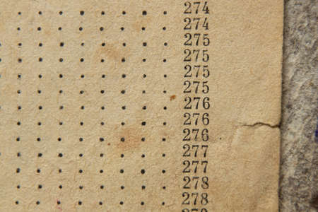 pagination at the end of the book on yellow pages as backgroundの写真素材