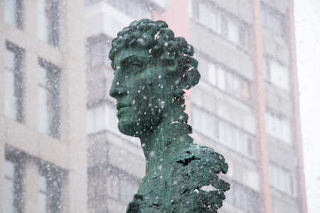 Ukraine Dnipro 03.21.2021 - A new sculpture Atlanta was installed in the city center on the boulevardのeditorial素材