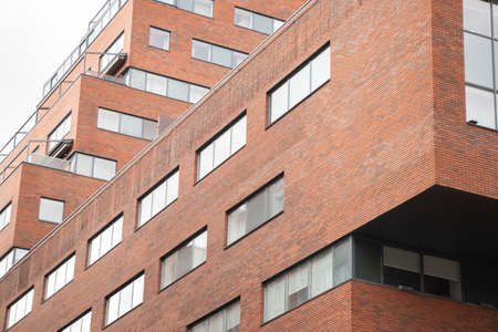 facade of a building in the center of Dnipro city in Ukraine