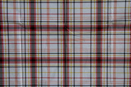 tablecloth in a red and white cage as a background, a background in a red and white cage, a client on the tableの写真素材