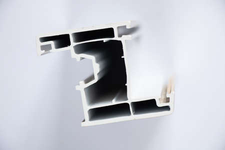 aluminum window frame as a sample, sectional window, painted window profile from the factoryの写真素材