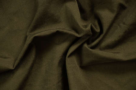 dark green crumpled fabric as background, fabricの写真素材