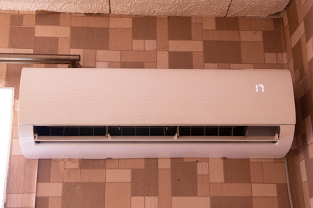 air conditioning on the wall of the house, air conditioning in the apartmentの写真素材