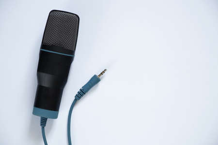 black microphone on isolated background, music microphone, music