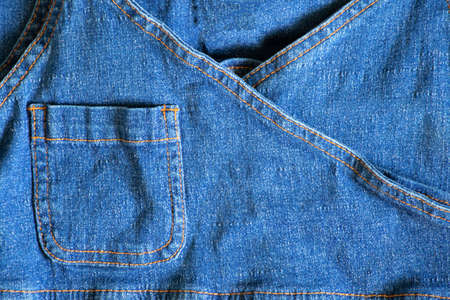 women's denim sundress close-up, women's clothingの写真素材