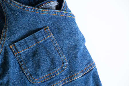 women's denim sundress close-up, women's clothingの写真素材