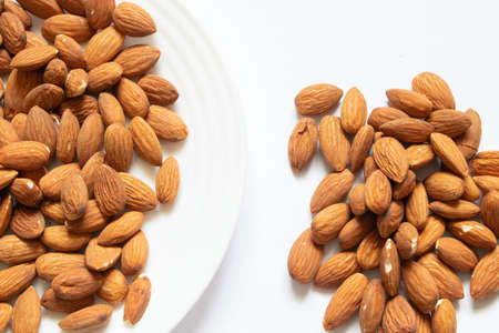almond on isolated background, raw whole nut