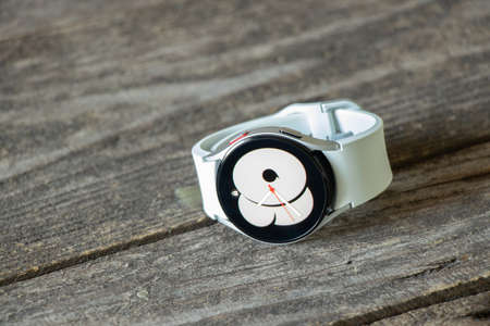 Ukraine Dnipro 11/30/2021 - Smart watch Samsung Galaxy Watch 4.40 mm on an isolated background, new...