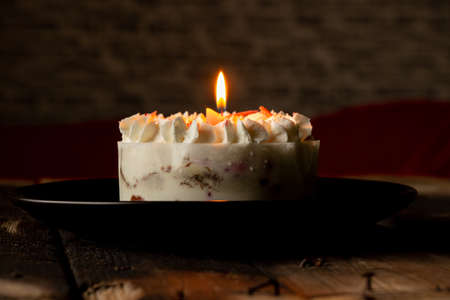 birthday cake on the table at home, holiday birthday, cake