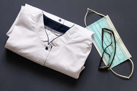 medical suit of a student studying for a doctor in Ukraine, medical uniform, health and protectionの写真素材