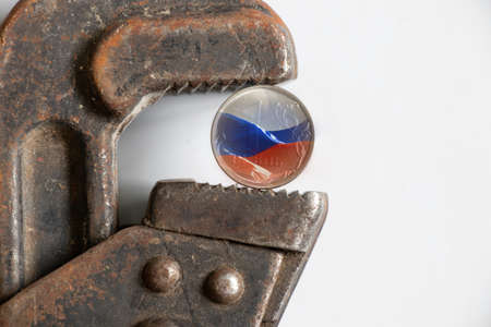 The gas key holds the Russian ruble, the collapse of the ruble, sanctions against Russia, the economic crisis in Russia, Economic sanctions in the aggressor country of Russia 2022の写真素材