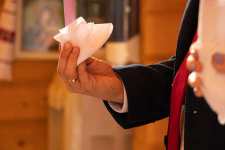 Wedding in the temple of the bride and groom in the church in Ukraine, church and religion