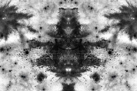 Abstract black and white background of dust and smoke, black and white picture like chaosの写真素材