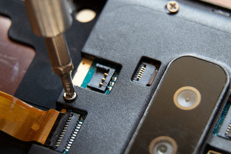 Disassembled mobile phone, phone repair and maintenance, serviceの写真素材