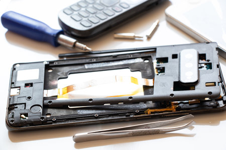 Disassembled mobile phone, phone repair and maintenance, serviceの写真素材