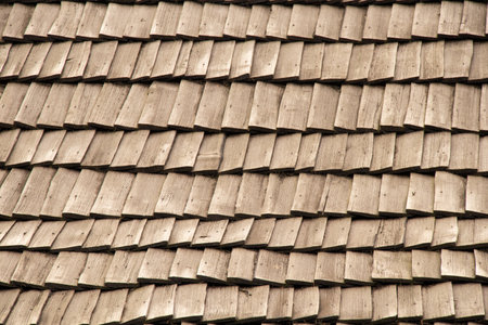 Tiles on the roofs are old as a background, the roof of the house, tilesの写真素材