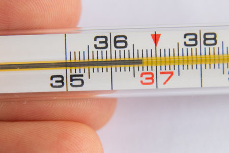 glass alcohol medical thermometer on an isolated background