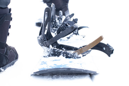 Snowboarder rides a snowboard in Ukraine, winter sports, winter holidaysの写真素材