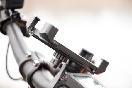 Bicycle handlebar phone holder, smartphone holderの写真素材