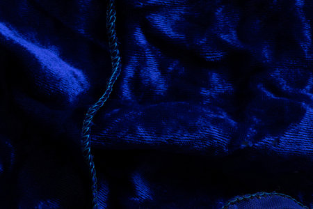 Velor fabric dark blue close up texture for background, wallpaper and designの写真素材