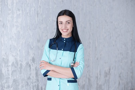 A portrait of an adorable female doctor.の写真素材