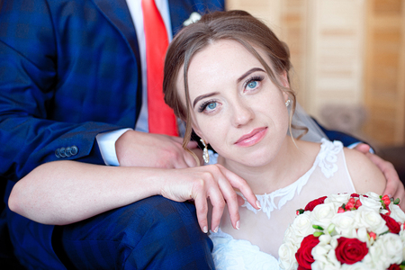 close up bride portraitの写真素材