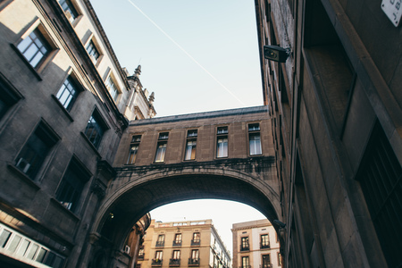 Empty Barcelona street, Catalunya landscape, Spain. Barcelona city roadの写真素材