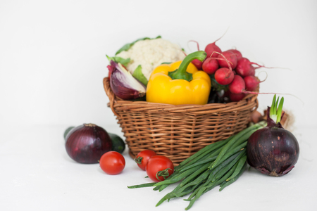 onions radish vegetables beet cabbage mushrooms tomatoesの写真素材