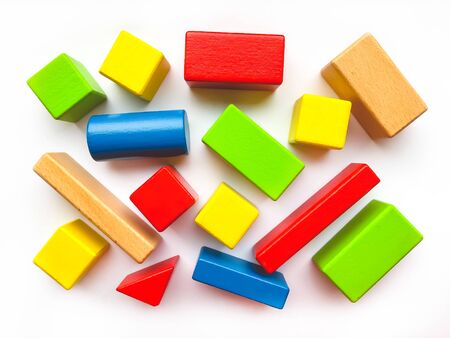 Bright colored constructor details for children, toys for children. Educational toys for kids. Application in the design of catalogs of children's stores and more. The concept of training and development.の写真素材