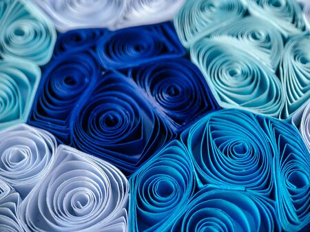 The texture of the product made by the technique of quilling. DIY crafts.の写真素材