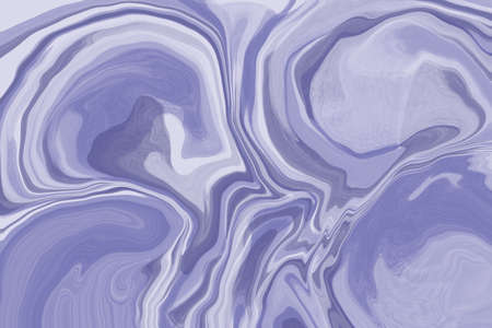 Digital illustration in fluid art style in color of the year 2022 very peri. Abstract mixing of colored liquid paintsの写真素材