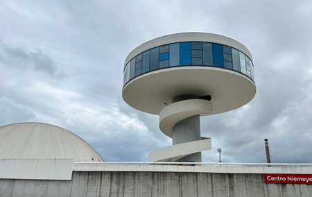 Modern architecture of the Niemeyer Center in Aviles, Spain