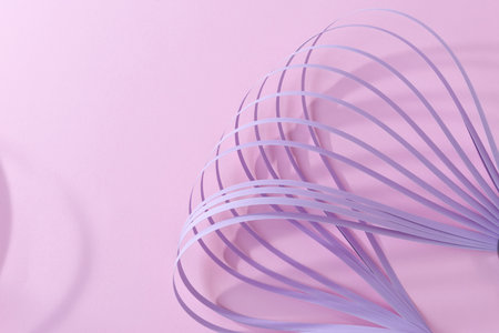 Dynamic creative abstract curve wave stripes pattern, a smooth pastel candy pink and purple gradient background, barbiecore trend design templateの写真素材