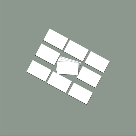 Illustratiom of paper cards, business cardsのイラスト素材
