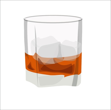Illustration of whiskey, whiskey glassのイラスト素材