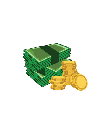 Illustration of coins, money, coins vector,money vectorのイラスト素材