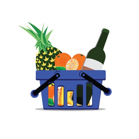 Illustration of full basket, basket vectorのイラスト素材