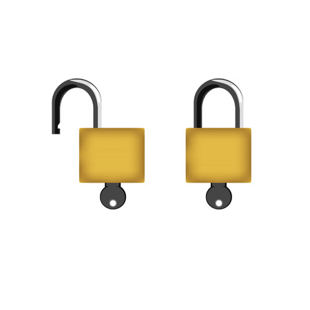 Lock and key, padlock icon, padlock isolatedのイラスト素材