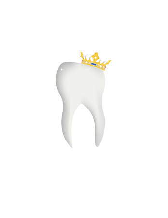 Illustration of tooth, crown, isolated tooth, vector toothのイラスト素材