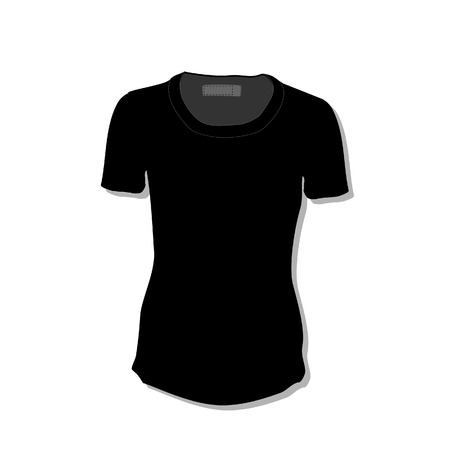 Illustration of  t-shirt,  clothes,  woman shirt,  polo shirt, black shirt,  shirt templateのイラスト素材