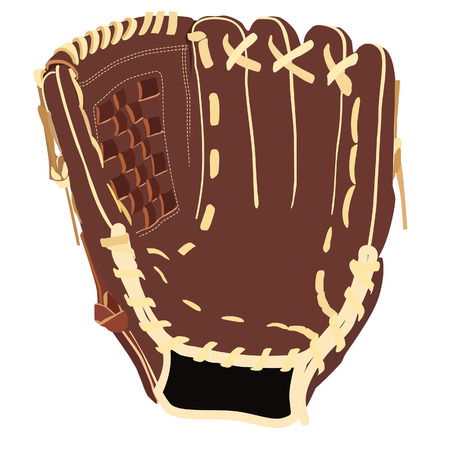 Baseball glove, baseball glove isolated, brown baseball glove, baseball glove vectorのイラスト素材