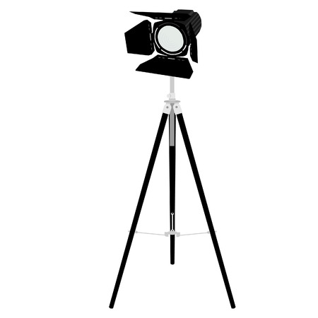 Spotlight on tripod, theater lights, spotlights iconのイラスト素材