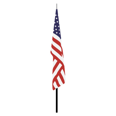 American flag on stand, stick, usa flag vector isolatedのイラスト素材