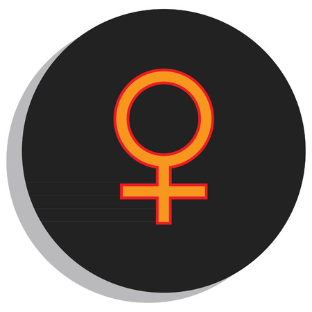 Round, black and orange venus symbol, planet symbolのイラスト素材