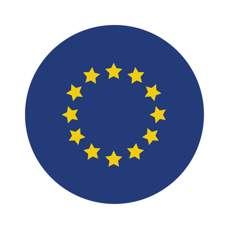 Round european union flag vector icon isolated, european union flag buttonのイラスト素材