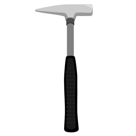 Iron hammer with black handle vector icon isolated, working toolのイラスト素材