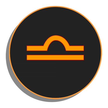 Black and orange round zodiac libra sign, icon vector isolatedのイラスト素材