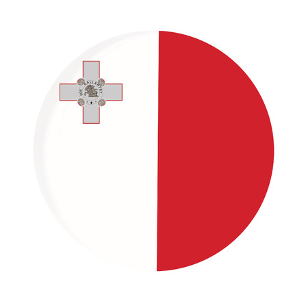 Round malta flag vector icon isolated,malta flag buttonのイラスト素材