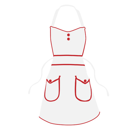 White kitchen apron vector isolated, chef apronのイラスト素材