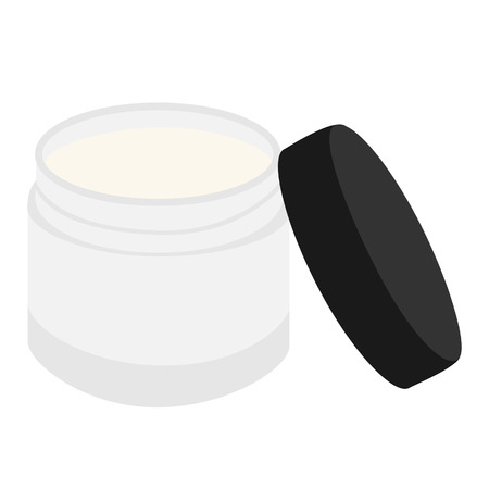 Face cream, face skin care, body cream, opened cream vector isolatedのイラスト素材